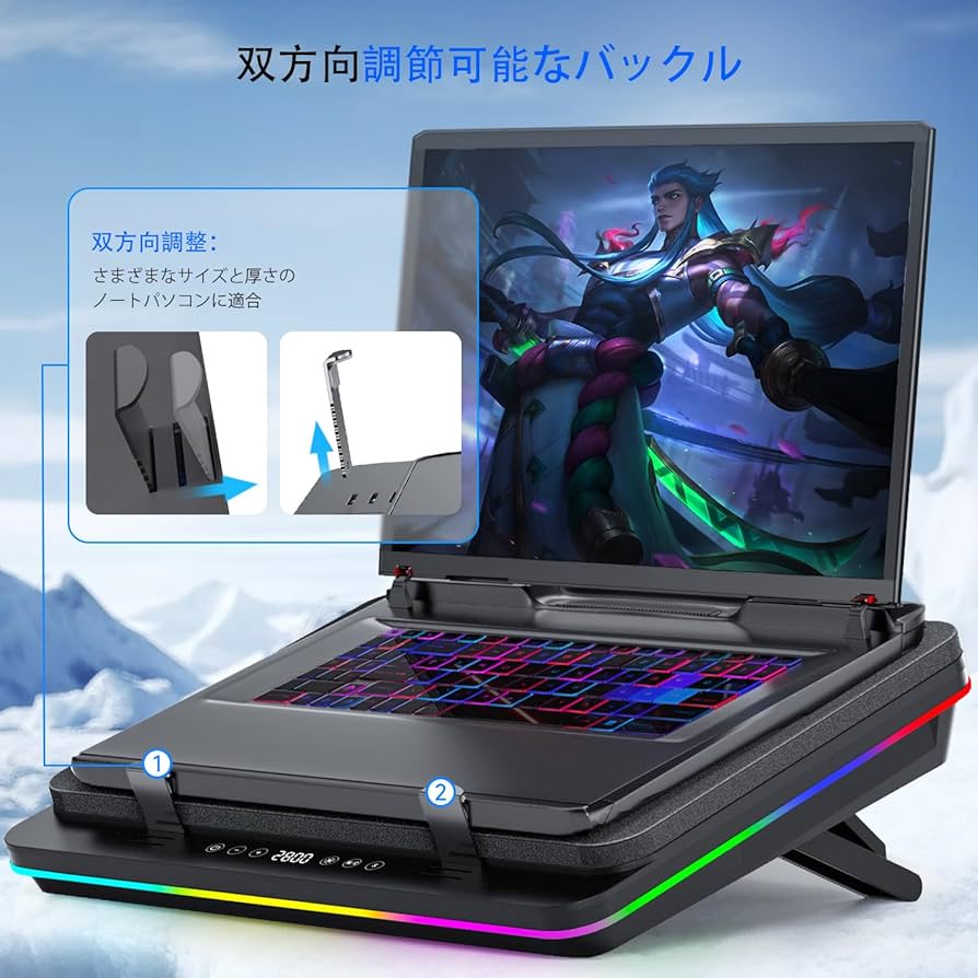 ゲーミングノートパソコンクーラー ICコア冷却パッド 高度なターボファン ゲーミングノートパソコンクーラー ICコア冷却パッド 高度な
